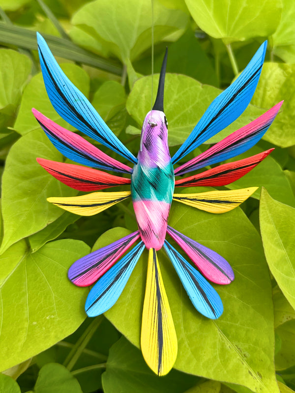 Hand-Carved Alebrije Hummingbird — No. 07