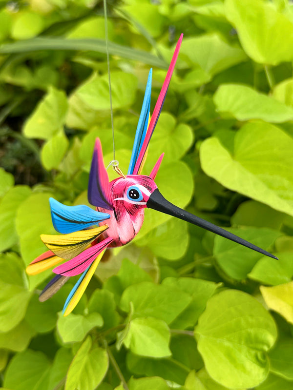 Hand-Carved Alebrije Hummingbird — No. 28