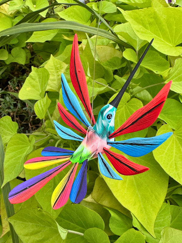 Hand-Carved Alebrije Hummingbird — No. 42